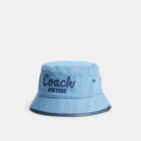 Coach Script bestickter Denim-Bucket-Hat