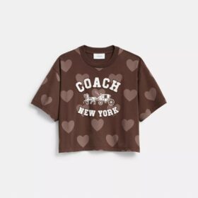 Cropped-T-Shirt mit Herz-Print «Horse and Carriage» aus Bio-Baumwolle