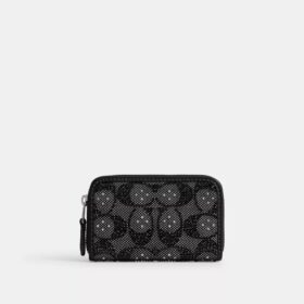 Essential kleines Kartenetui mit Rundum-Reissverschluss aus Crystal Signature Jacquard