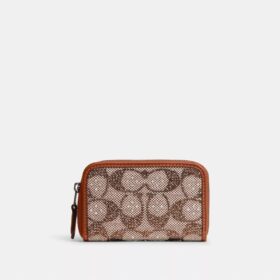 Essential kleines Kartenetui mit Rundum-Reissverschluss aus Crystal Signature Jacquard