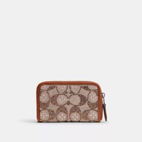 Essential kleines Kartenetui mit Rundum-Reissverschluss aus Crystal Signature Jacquard