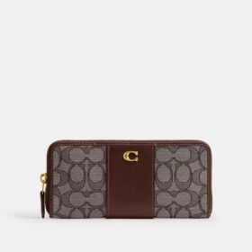 Essential Slim Akkordeon-Geldbörse mit Reissverschluss aus unserem charakteristischen Jacquard