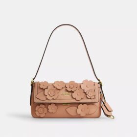 Etta Kleine Schultertasche mit Klappe und Blumenapplikation