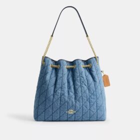 Evelyn grosse Schultertasche aus regenerativer Baumwolle mit Steppung