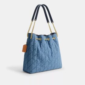 Evelyn grosse Schultertasche aus regenerativer Baumwolle mit Steppung