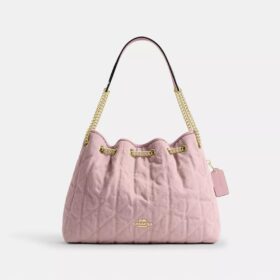 Evelyn-Schultertasche aus «Loved Denim» mit Steppung und Anhänger