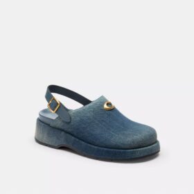 Geformte C-Plateau-Clogs aus «Loved Denim»