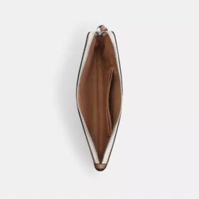 Grosse Handgelenktasche mit Reissverschluss an der Ecke aus Signature Canvas