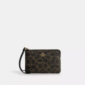 Handgelenktasche mit Reissverschluss an der Ecke aus «Loved Signature Canvas»