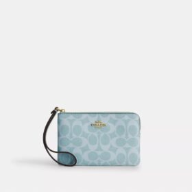 Handgelenktasche mit Reissverschluss an der Ecke aus Signature Canvas