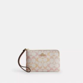 Handgelenktasche mit Reissverschluss an der Ecke aus Signature Canvas