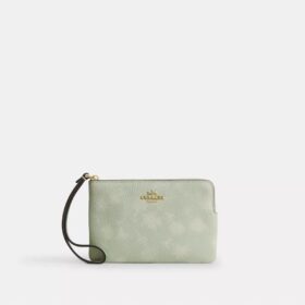 Handgelenktasche mit Reissverschluss an der Ecke und Blumenprint