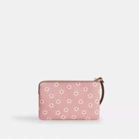 Handgelenktasche mit Reissverschluss an der Ecke und Blumenprint