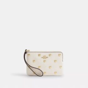 Handgelenktasche mit Reissverschluss an der Ecke und Herznieten