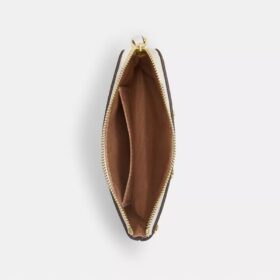 Handgelenktasche mit Reissverschluss an der Ecke und Herznieten