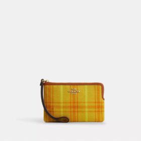 Handgelenktaschen mit Reissverschluss an der Ecke aus regenerativer Baumwolle mit Karomuster