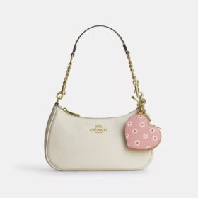 Herz-Taschenanhänger mit Blumenprint