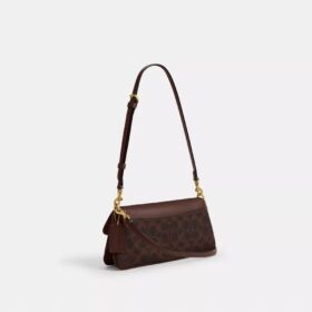 Jet-Schultertasche aus Signature Canvas
