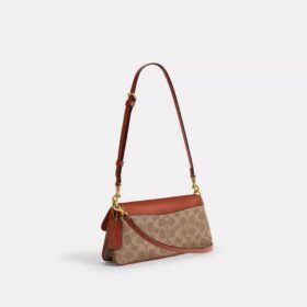 Jet-Schultertasche aus Signature Canvas
