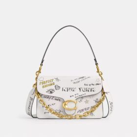 Ketten-Tabby-Schultertasche mit Sketch-Print