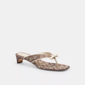 Kitten-Absatzschuh mit Schleife am Riemen aus charakteristischem Jacquard