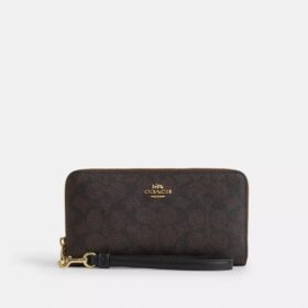 Lange Geldbörse mit durchgehendem Reissverschluss aus Signature Canvas