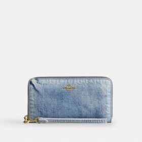 Lange Rundum-Geldbörse mit Reissverschluss aus Loved-Denim
