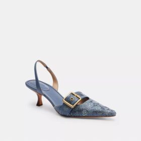 Margot-Slingbacks aus «Crystal Signature Denim»