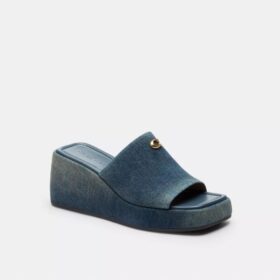 Marie-Plateausandalen aus «Loved Denim»
