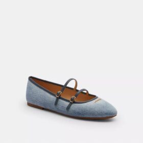 Mary-Janes mit doppelter Schnalle in «Loved Denim»