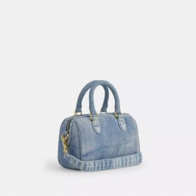 Mini-Rowan-Umhängetasche aus «Loved Denim» mit Anhängern