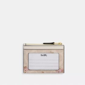 Mini Skinny ID-Etui aus Signature Canvas mit Blumenmuster