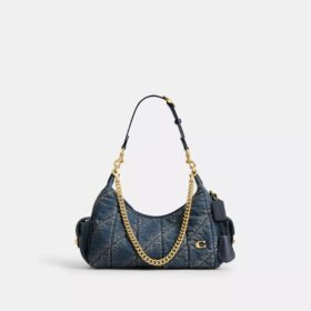 Pocket Juliet Tasche 30 aus regenerativer Baumwoll-Denim-Mischung mit Steppung