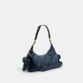 Pocket Juliet Tasche 30 aus regenerativer Baumwoll-Denim-Mischung mit Steppung