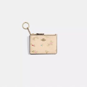 Restauriertes Mini-Skinny-ID-Etui mit antikem Blumenprint