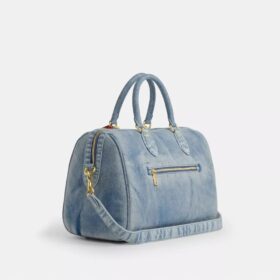 Rowan grosse Satchel-Tasche aus «Loved Denim» mit Anhängern