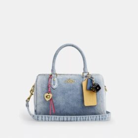 Rowan-Satchel-Tasche aus Loved Denim mit Anhängern