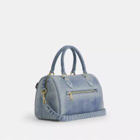 Rowan-Satchel-Tasche aus Loved Denim mit Anhängern