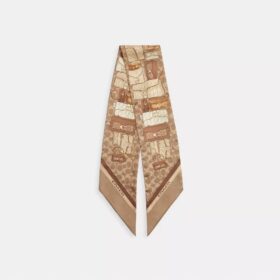 Schmaler Seidenschal mit «Stacked Tabby Taschen»-Print
