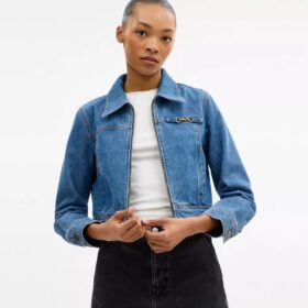 Sculpted C – Jacke aus geschrumpftem Denim aus Bio-Baumwolle