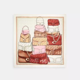 Seiden-Quadratschal mit «Stacked Tabby Taschen»-Print